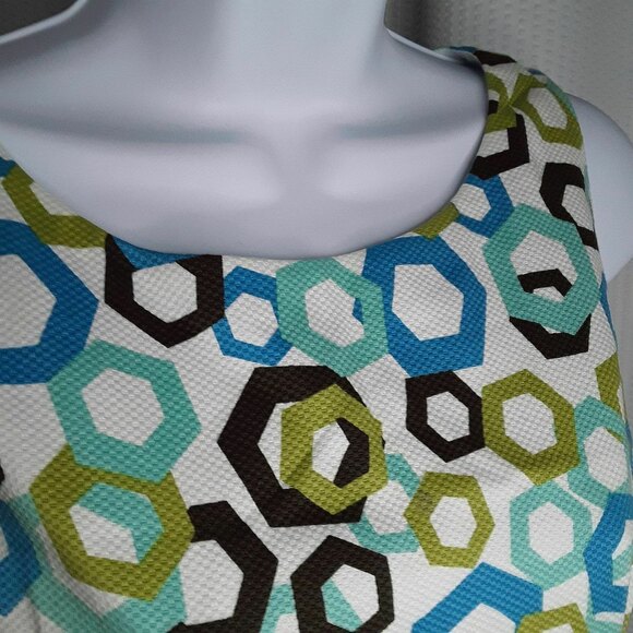Kim Rogers Signature Retro Geometric Print Sleeveless Dress size 10P (1191) - Picture 2 of 7